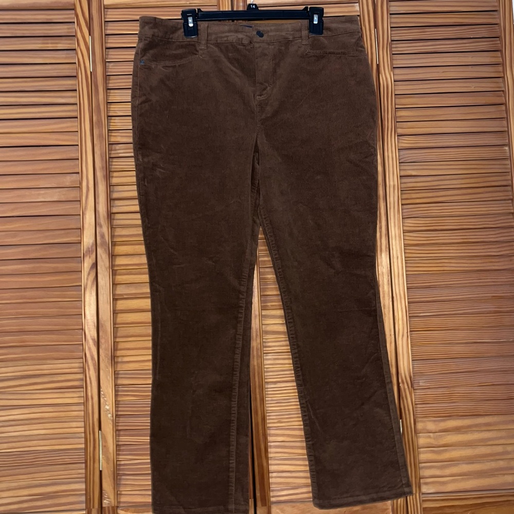 Talbots Simply Flattering Straight Brown Corduroy 14β Petite Pants